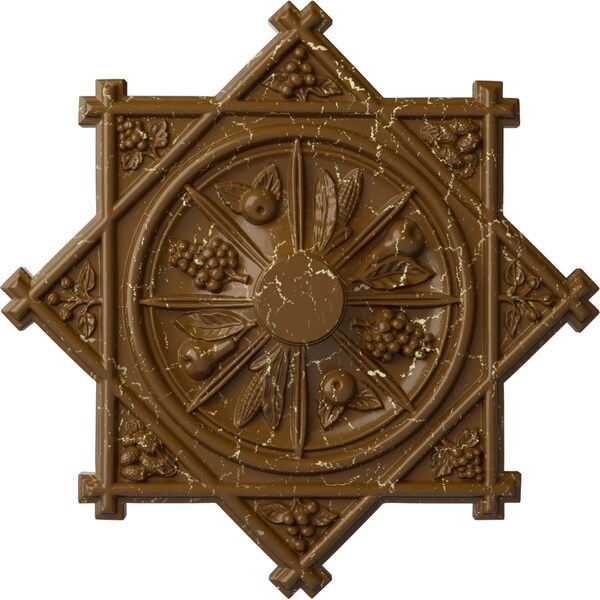 Ekena Millwork Antilles Ceiling Medallion (Fits Canopies up to 6"), 38 1/4"OD x 1 1/2"P, Smokey Topaz Crackle CM38ANSTC - main